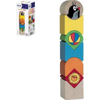 Dřevěná hračka DETOA DŘEVO Pyramida baby balanční věžička Krtek (Krteček) 7 dílků | AS22