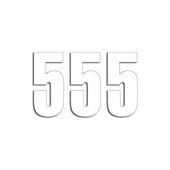 Samolepicí dekorace na vozidlo BLACKBIRD samolepka startovací číslo 13cm X 7cm jednoduché, barva bílá NR5 (3kusů) (BLACKBIRD samolepka startovací číslo 13cm X 7cm jednoduché, barva bílá NR5 (3kusů))