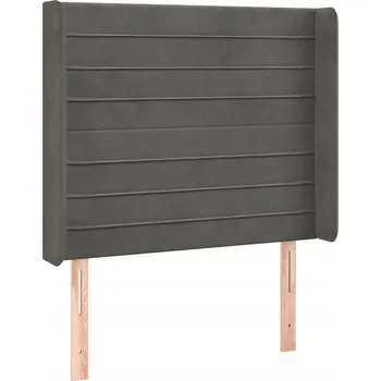 Čelo postele Ušák Samet 93x16x118/128 cm Tmavě šedá