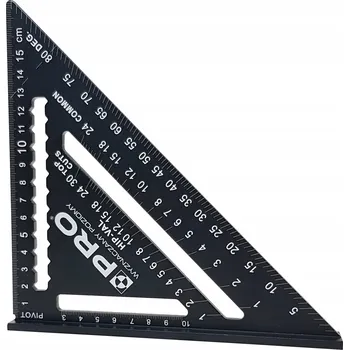 Úhloměr Úhelník truhlářský se základnou, 175mm hliníkový PRO