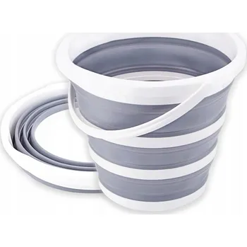 kbelík Silikonový skládací kbelík s rukojetí, univerzální, turistický, 10 l