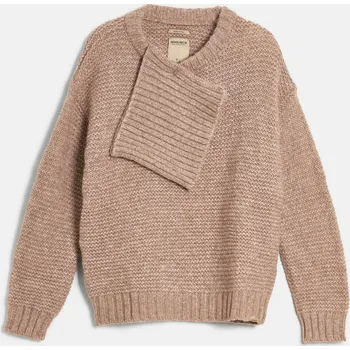 Dámský svetr SVETR WOOLRICH DETACHABLE COLLAR SWEATER SOFT CAMEL