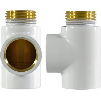 Radiátor T-rozdělovač 1/2" elektrického topného tělesa koupelnového radiátoru, přípojka ohřívače