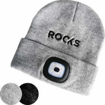 Čelovka Čepice s lampičkou 80 lum rooks šedá ROOKS (OK-03.3016)