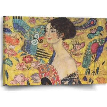 Obraz Sablio 60 x 40 cm Gustav Klimt Dáma s vějířem