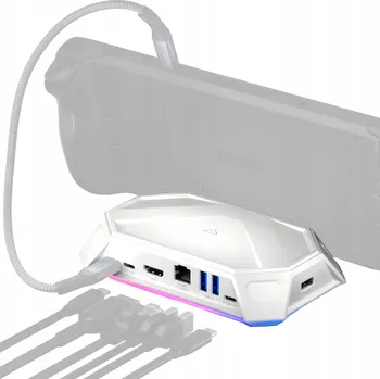USB hub HUB 8w1 Adapter USB-C HDMI LAN RGB pro konzole Steam Deck / Asus ROG Ally