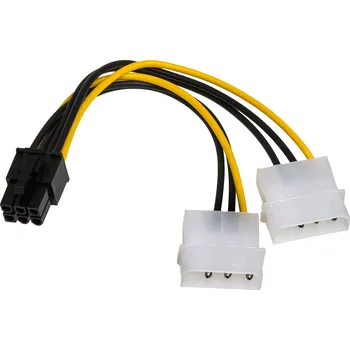 Kabel do PC Kabelový adaptér Akyga AK-CA-13 2x Molex (M) - PCI-Express 6pin (M) 0,15 m