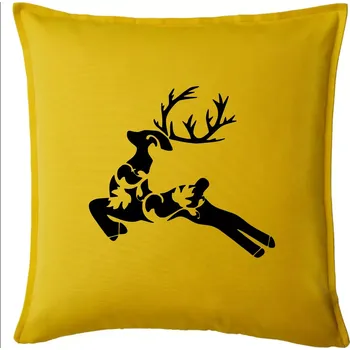 Polštář Laň z listů - Polštář 50x50 - 50x50 - Pouze potah ( Žlutá )