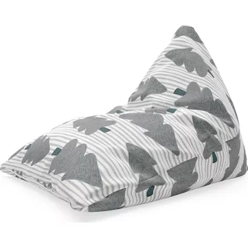 Sedací pytel Sablio Sedací vak Triangl Šedé stromky: 120 x 100 x 100 cm