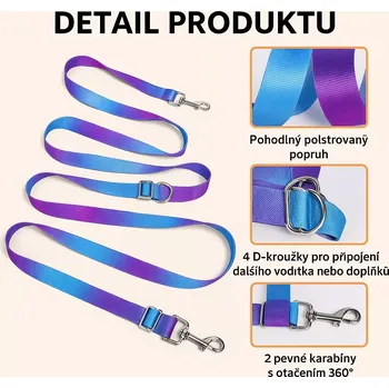 Vodítko pro psa Hands-free nastavitelné vodítko pro psy – víceúčelové, pevné