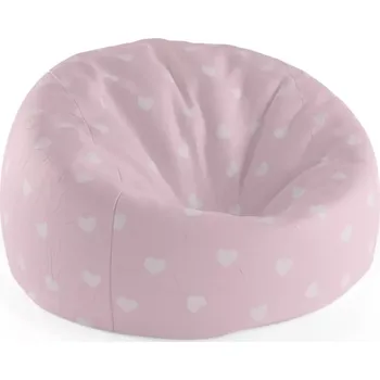 Sedací pytel Sablio Sedací vak Cocoon Růžová srdíčka - 75 x 45 x 35 cm