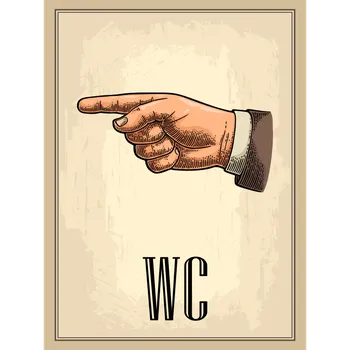 Plechová cedule Cedule Restaurant - WC Left