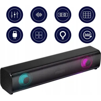 N170 DRÁTOVÝ SOUNDBAR REPRODUKTOR K POČÍTAČI S PODSVÍCENÍM ČERNÝ