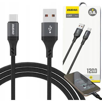 Datový kabel Kabel Dudao USB - USB Typ C 1,2 m černý