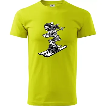 Ski kostra - Klasické pánské triko vyšší gramáže - 3XL ( Limetková )