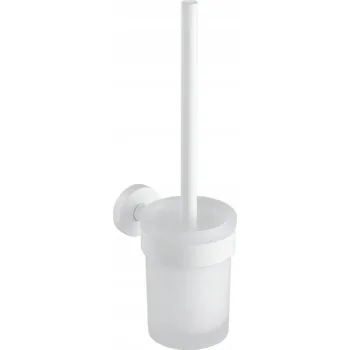 WC štětka WC štětka závěsná Stella Classic Bílá matná / nádobka sklo matné