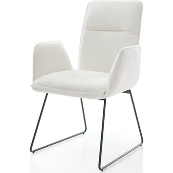 Jídelní židle DELIFE Jídelní židle Vinja-Flex bouclé měkký béžová tenká podnož černá