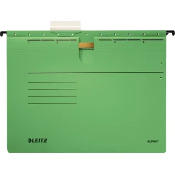 Závěsné desky Leitz Alpha s rychlovazačem, zelené