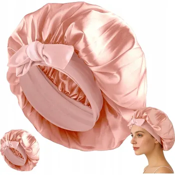 Čepice Čepice - lehká saténová čepice na spaní, růžová barva