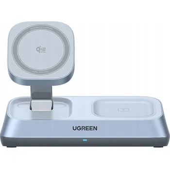 Ugreen W711 MagFlow Indukční Nabíječka 3v1 Qi2 25W s USB-C Portem, Šedá