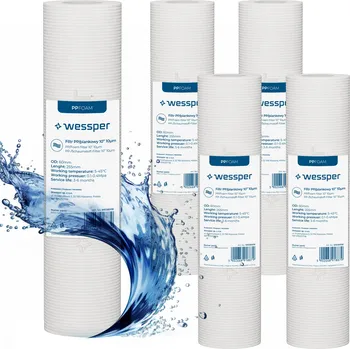 vodní filtr Pěnová filtrační vložka pro předfiltraci Wessper 10" 10 mikronů PP10 5x