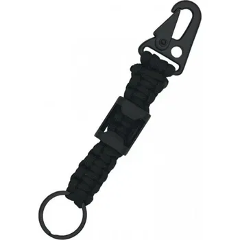 Karabina s otvírákem a paracordem Dongguan - černá