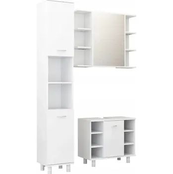 Koupelnový nábytek Sada koupelnového nábytku: Bílá, dřevo; Rozměry: 80x20,5x64 cm; 30x30x