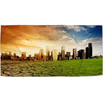 Osuška Sablio Ručník Vprahlá zem před mrakodrapy - 50x100 cm
