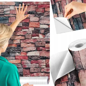 Tapeta Tapeta Samolepicí Cihlová Červená na Zeď 10m x 0,45m