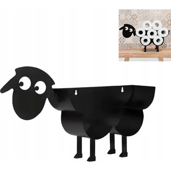 STOJAN DRŽÁK NA TOALETNÍ PAPÍR OVCE BERAN ČERNÝ KOVOVÝ NA NĚKOLIK ROLÍ