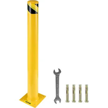 Vevor Ochranný sloupek 48"×4.5" ocelový, žlutý práškový nátěr, 4 kotvy