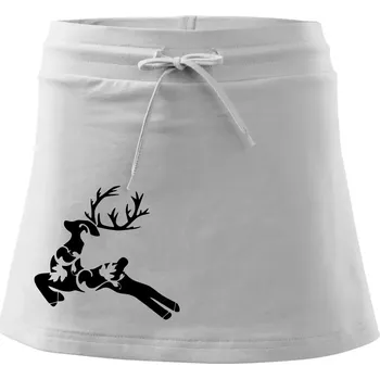 Dámská sukně Laň z listů - Sportovní sukně - two in one - XL ( Bílá )