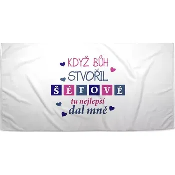 Osuška Sablio Ručník Když Bůh stvořil šéfové - 50x100 cm