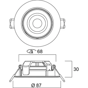 SYLVANIA 0090085 SylSpot zápustné svítidlo D87mm LED 4,8W 400lm 3000K IP44/20 bílá