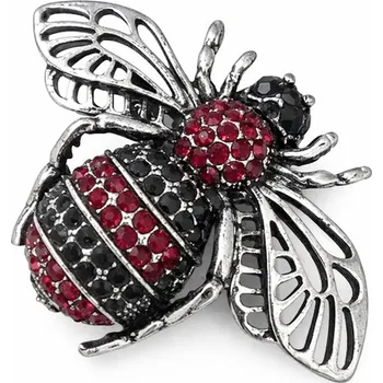 Brož Brož chroust s červenými krystaly - Červená