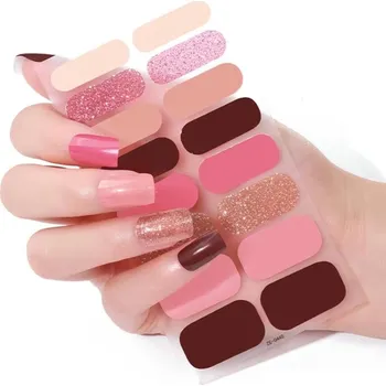 Samolepky na nehty - růžová a bordó