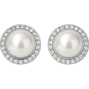 Náušnice Stříbrné náušnice se zirkonem a perlou Katie
