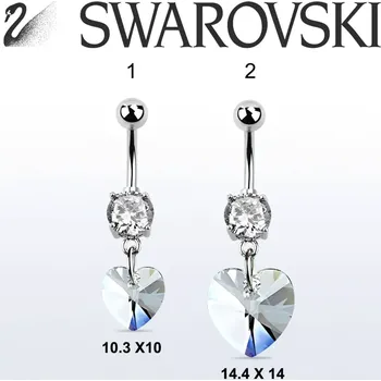 Piercing Swarovski piercing srdce MCD716 InfinityPierce.cz (Piercing Swarovski srdce v různých délkách MCD716)