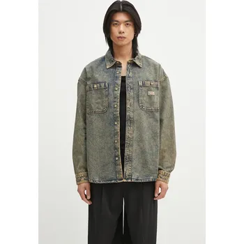 Pánská větrovka Džínová bunda Dickies Houston Ls Shirt Yellow Fade Indigo, M, námořnická modř, 59X