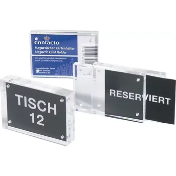 Jmenovka na stůl CONTACTO Magnetický držák na karty, akrylový, výška: 55 mm, šířka: 83 mm