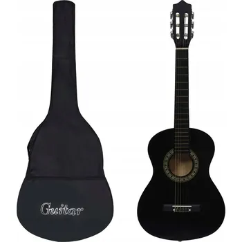 Kytara Kytara klasická 1/2 černá s pouzdrem, 87,5 x 32,5 x 7,7 cm