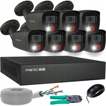 IP kamera Monitorovací systém 6 kamer Grafitové IP PoE Full Color detekce lidí 5Mpx bez HDD