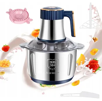 Kuchyňský robot Elektrický SEKÁČEK POTRAVIN na Maso 500W Zeleniny OVOCE KUCHYŇSKÝ ROBOT VÝKONNÝ Ocel 5L
