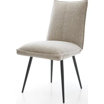 Jídelní židle DELIFE Jídelní židle Lelio-Flex látka Měkký béžová 4-nohá zúžená černá taštičkové pružiny