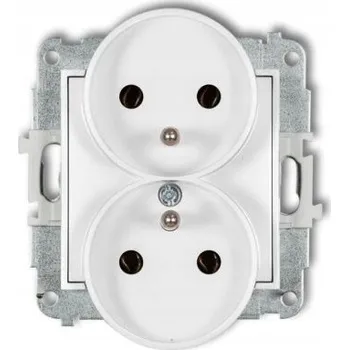 Elektrická zásuvka Bílá nástěnná Elektrická Zásuvka Karlik