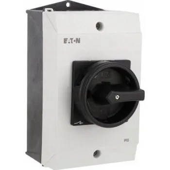 vypínač Odpínač 40A 3P 1Z+1R v krytu IP65 s EMC deskou, černá rukojeť, blokace