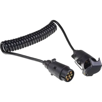 Prodlužovací kabel 2,3 m spirálový, 1x zástrčka, 1x zásuvka 7pin 12V
