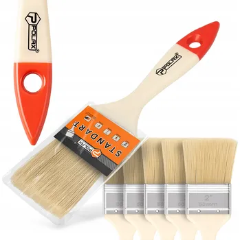 Malířský štětec 5x PLOCHÝ ŠTĚTEC Malířský 50 mm UNIVERZÁLNÍ pro Malování Barev Laků Z1-P