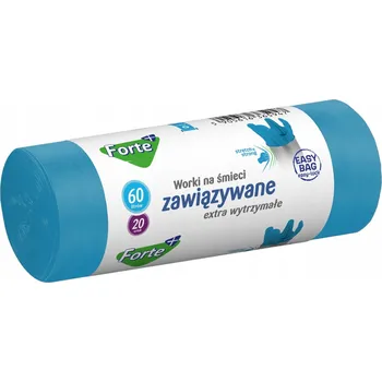 Pytle na odpadky HDLD Pytle na odpadky se stahovací šňůrkou FORTE+ Easy-Bag 60L 20 ks MODRÉ