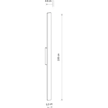 Venkovní osvětlení Euluna LED nástěnné světlo Demi M, černé, hliník, výška 100 cm, IP54 černá, bílá LED 18 W celkem - Doprava zdarma